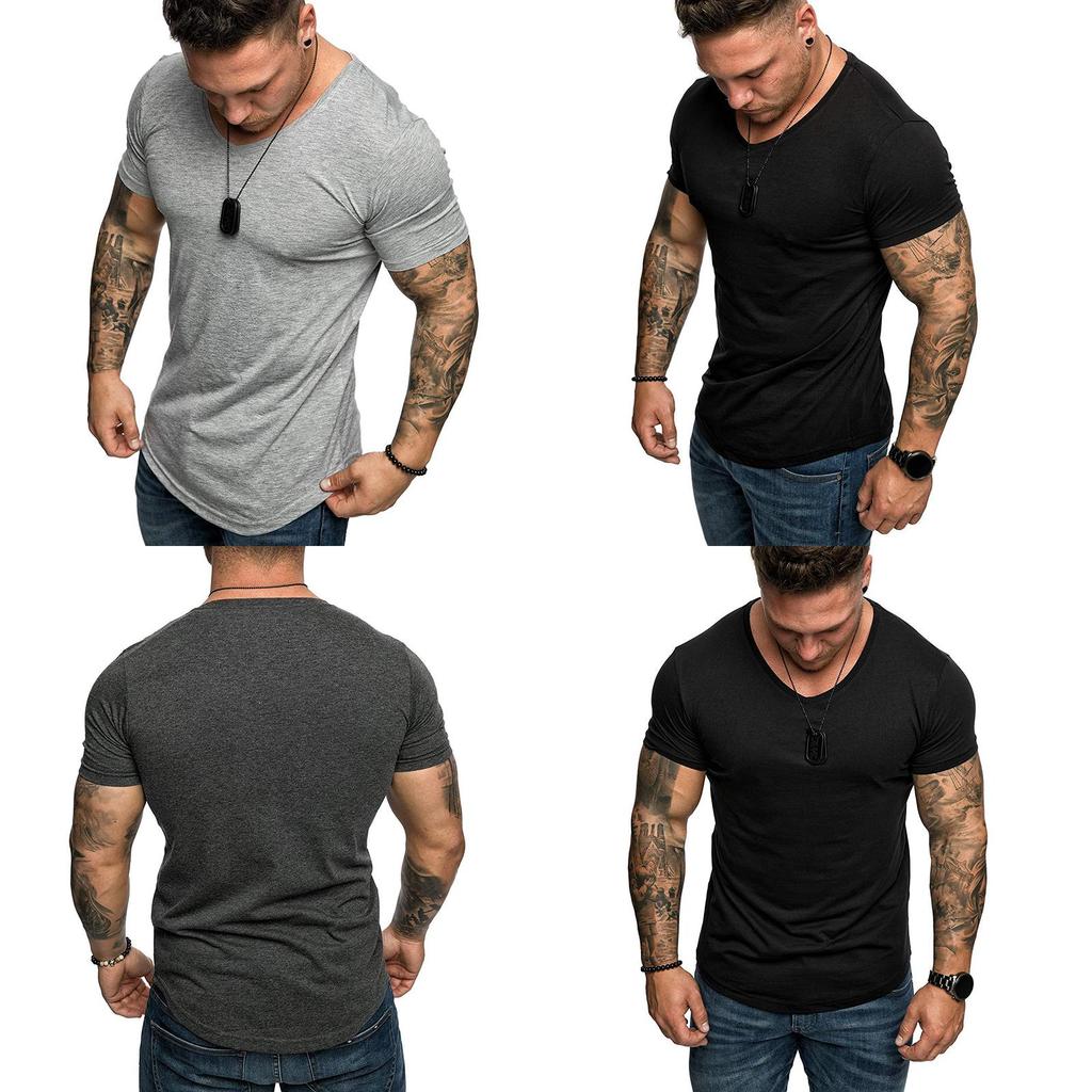 Fashion Men's Casual Fit Short Sleeve Slim Muscle Bodybuilding T-shirt Tee Tops For Ultimate Comfort
