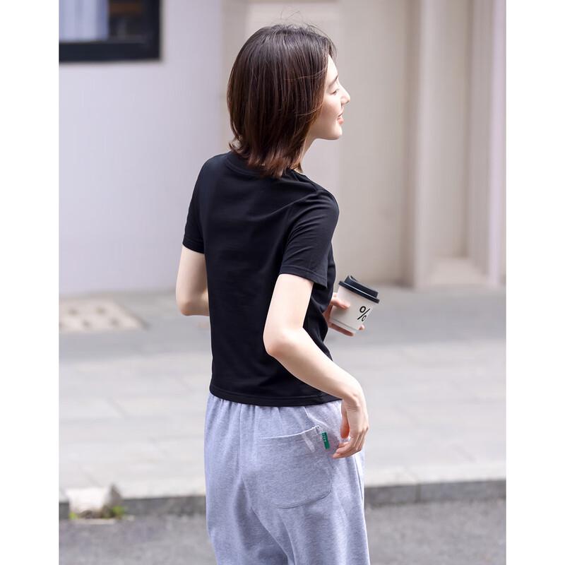 Demana Women's Fitted Round Neck T-Shirt with Side Slits