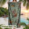 Butterflies Flowers Garden 14 Theme Quick Dry Beach Towel Custom Name Text Print Large Sand Resistant Towel Beach Vacation