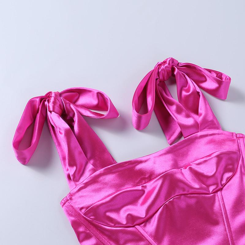 Frauen Bustier Crop Tops Sexy Sommer Solide Fliege Trägern Ärmellose Korsetts Backless Retro Streetwear Weste