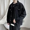 Men's Retro Loose Fit Denim Jacket - Solid Color, Korean Style, All-Match Workwear, Perfect for Spring and Autumn.