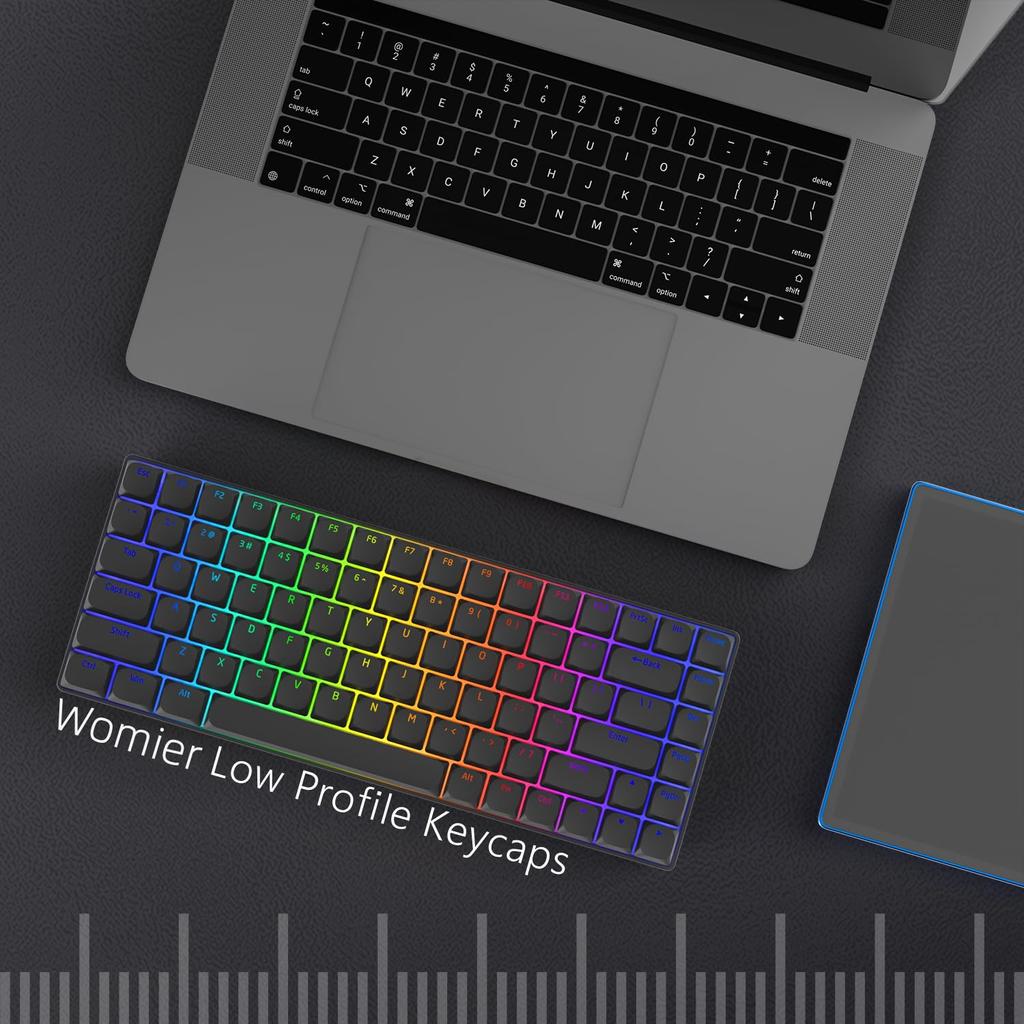 Womier Profil Scund Shine Through Taste Personalizate pentru Tastatură Switch-uri Cherry Gateron MX Mecanice Taste cu Iluminare de Fundal Neagră, Taste, 75% 60% 65% 75% 80%