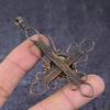 Labradorite Gemstone Handmade Copper Wire Wrap Cross Jewelry Pendant 3.15" H8n74
