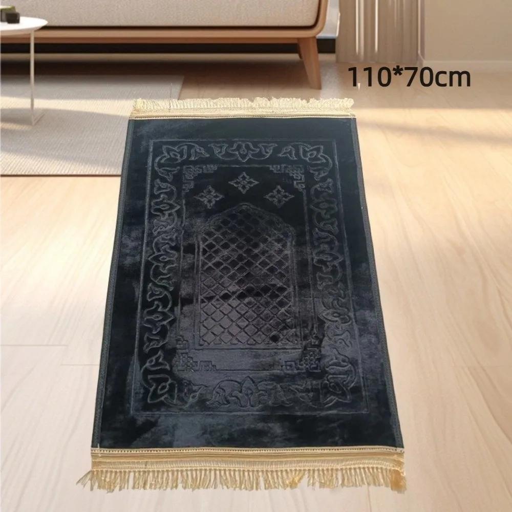 Muslim Hajj Qibla Mat 110*70cm Embossed Sofa Coffee Table Mat Thickened Non Slip Prayer Mat Rug Multifunctional Floor Mat