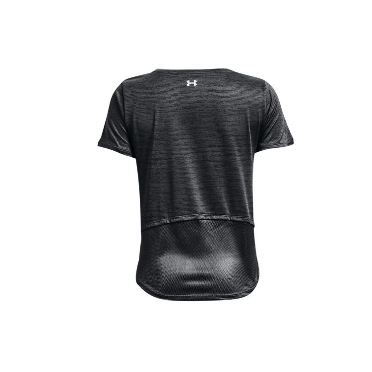 Under Armour Solid Color Round Neck Pullover Training T-Shirt Women Tops Black 1366129-001