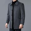Luxury Men's Korean-Style Mid-Length Double-Sided Wool Trench Coat with Winter Lapel