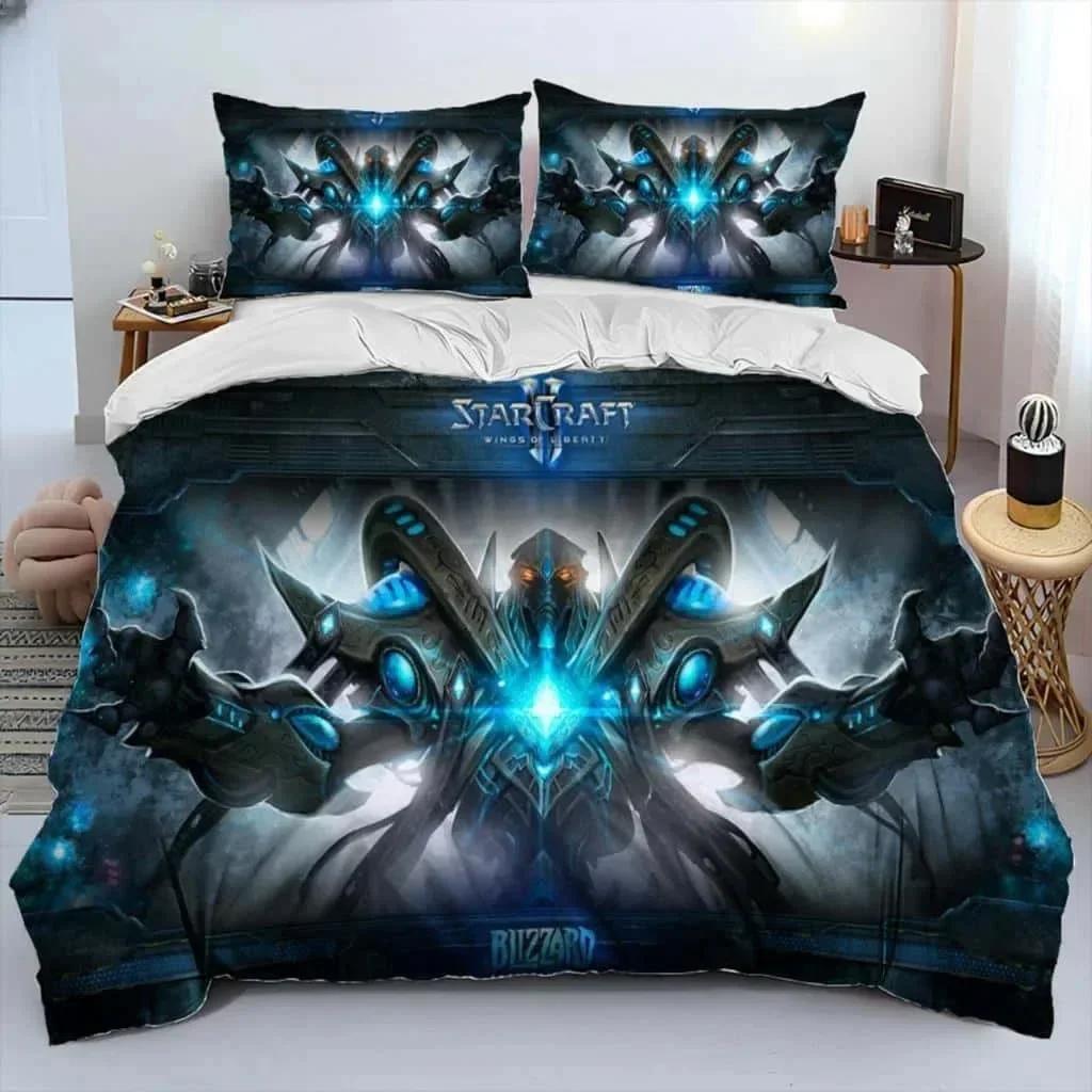 

HD Print Game StarCraft Comforter Printed Bed Set Duvet Cover Pillowcase Bedding Set Bed Linen Sheet Quilt Cover Queen King Size 135x200cm