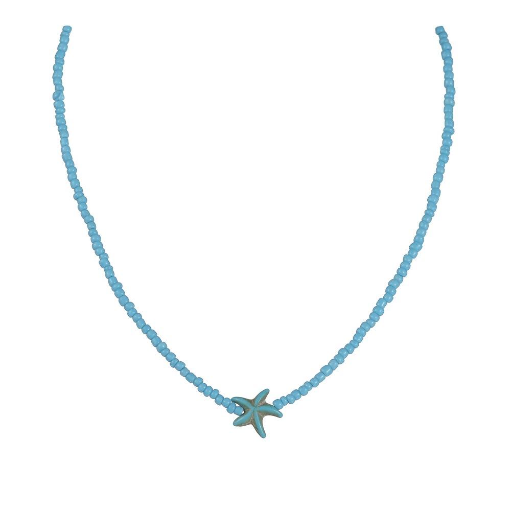 

Ракушка морская звезда Женское короткое ожерелье летний праздничный подарок ручной работы колье бисер шея украшения белый 1PCS