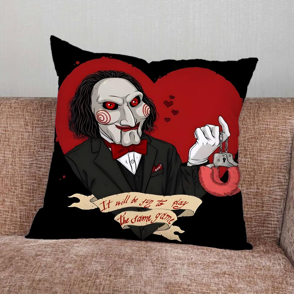 Horror Movie S-Saw Pillow Case For Home Bedroom Car Office Decoration Living Room Sofa Cushion Cover Suitable
