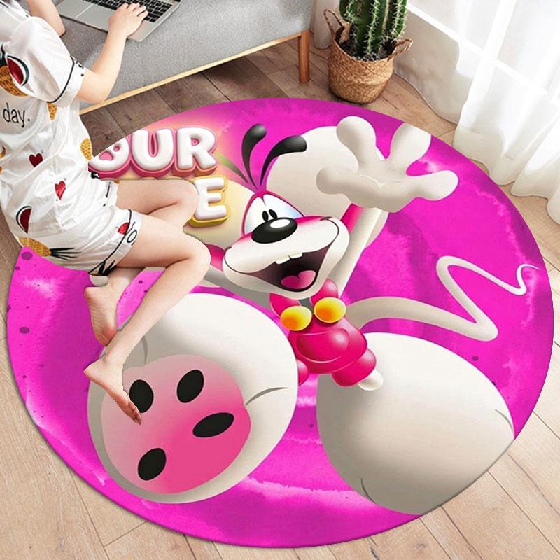 Diddl Custom Name Round Area Rug,Carpet Rug for Living Room Bedroom Sofa Playroom Decor,Non-slip Floor Mat
