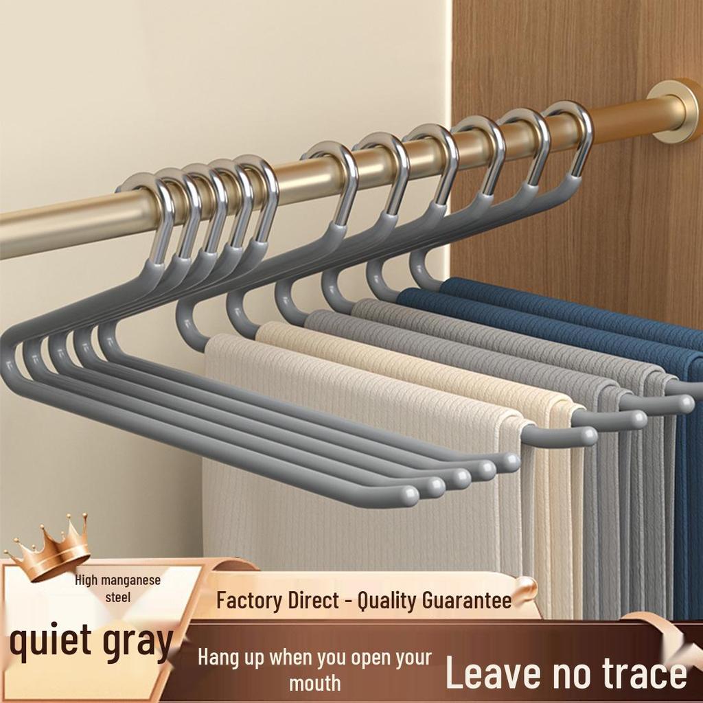 Goose-shaped Non-slip Pants Hanger with Traceless Z-design for Wardrobe Storage.