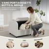 Modern Armchair With Hidden Storage Space And Cushion Teddy Fleece Upholstery 76x77x95 Cm Cream