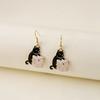 Fun Cartoon Drip Cat Alloy Earrings, Creative Personality Cushion Earrings, Cute Teacup Book Earrings, Women