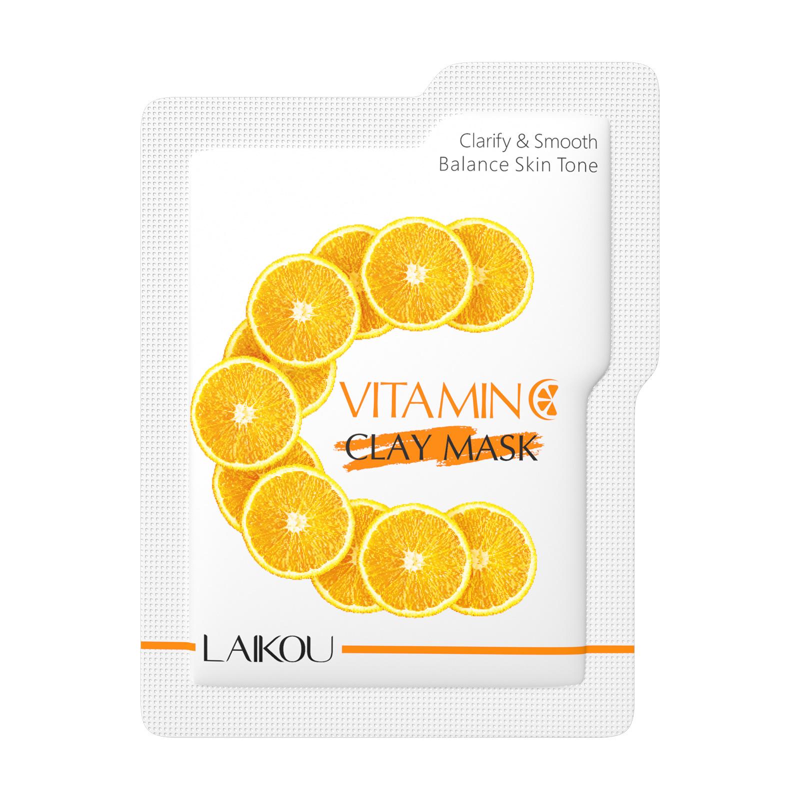 

LAIKOU 10 шт/20 шт/30 шт грязевая маска для лица с витамином С, богатая витамином С, очищает поры, увлажняет кожу, подходит для всех типов кожи 30PCS