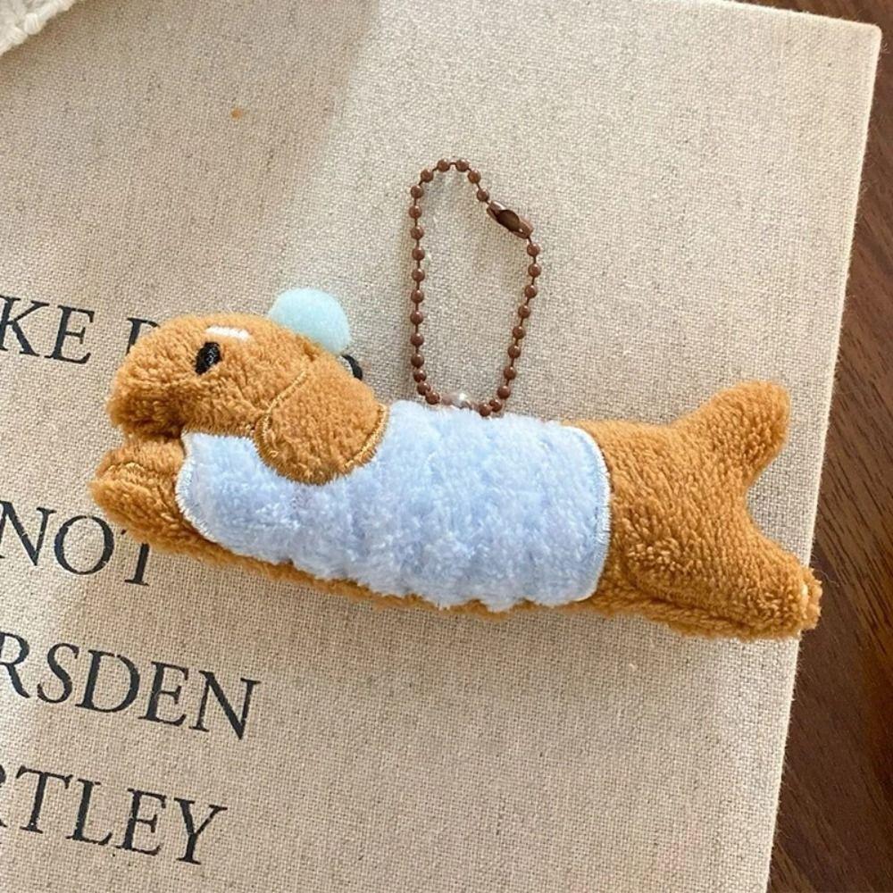 PP Cotton Dachshund Keychain Cartoon Puppy Bag Hanging Decoration Key Holder Pendant  Couple Gift