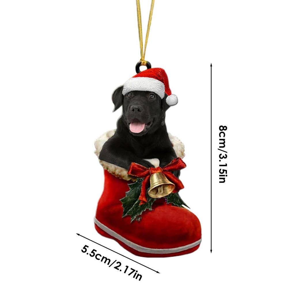 Cute Puppy Christmas Tree Hanging Ornaments Dog Shaped Stocking Pendants Christmas Decorations For Home Xmas Gifts New Year 2025