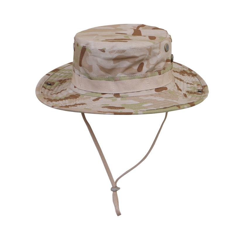 Men's Camouflage Bucket Hat Set: Multifunctional, Breathable, Sun-Protective Fishing Hat with Round Brim.