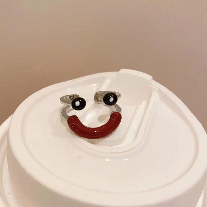 Adorable Ugly-Cute Smiley Face Open Ring for Women – Unique, Fashionable, and Quirky Design for the Index Finger