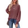 Women's Plus Size Tops Autumn Round Neck Ruffled Lantern Sleeve Pullovers