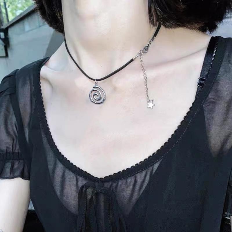 Simple Sun Star Swirl Aesthetic Necklace Fashion Simple Clavicle Chain Women Girls Wedding Jewelry Party Birthday Gift