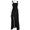 Fashion Women's Evening Dress Sexy Suspender Backless High Slit Dress