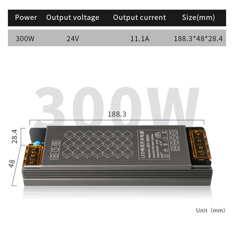 Ultra Thin LED Power Supply DC24V Lighting Transformers 60W 100W 150W 200W 300W 400W AC220V Driver For Strip Underground Lamp