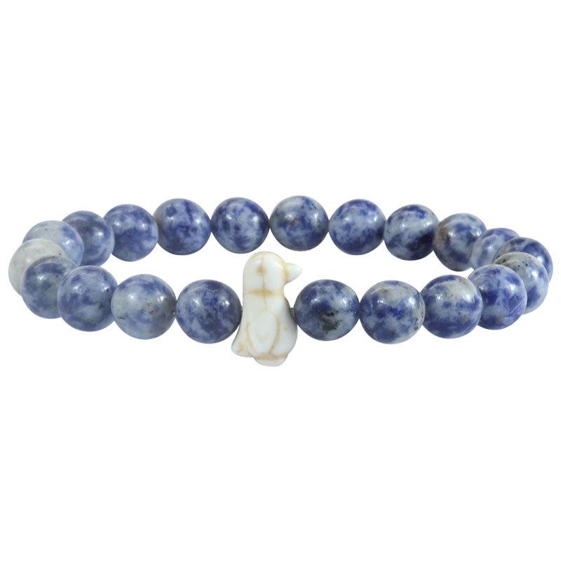 Bransoletka z koralików do śledzenia zwierząt z kamieniami naturalnymi - Wzór Żółwia, Słonia, Rekina