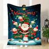 "Merry Christmas Elf & Santa Claus Decorations"Blanket Flannel Throw Blanket for Sofa, Bed, Travel, Camping, Office