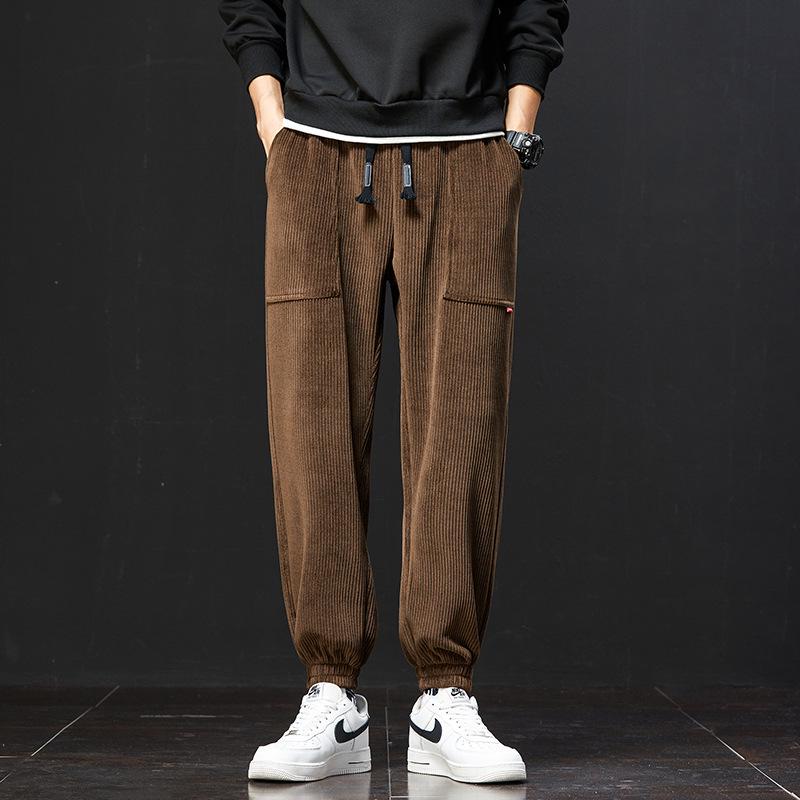 Men's Corduroy Joggers: Trendy, Loose-Fit, Plus-Size, for Spring, Autumn, and Winter