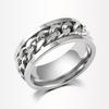 Smart Punk Chain Style Stainless Steel Band Ring Jewelry Couple Gift