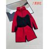 2026 SS Womens Casual Sport Tracksuit Long Sleeve Hooded Top Shorts Set Air Layer Fabric