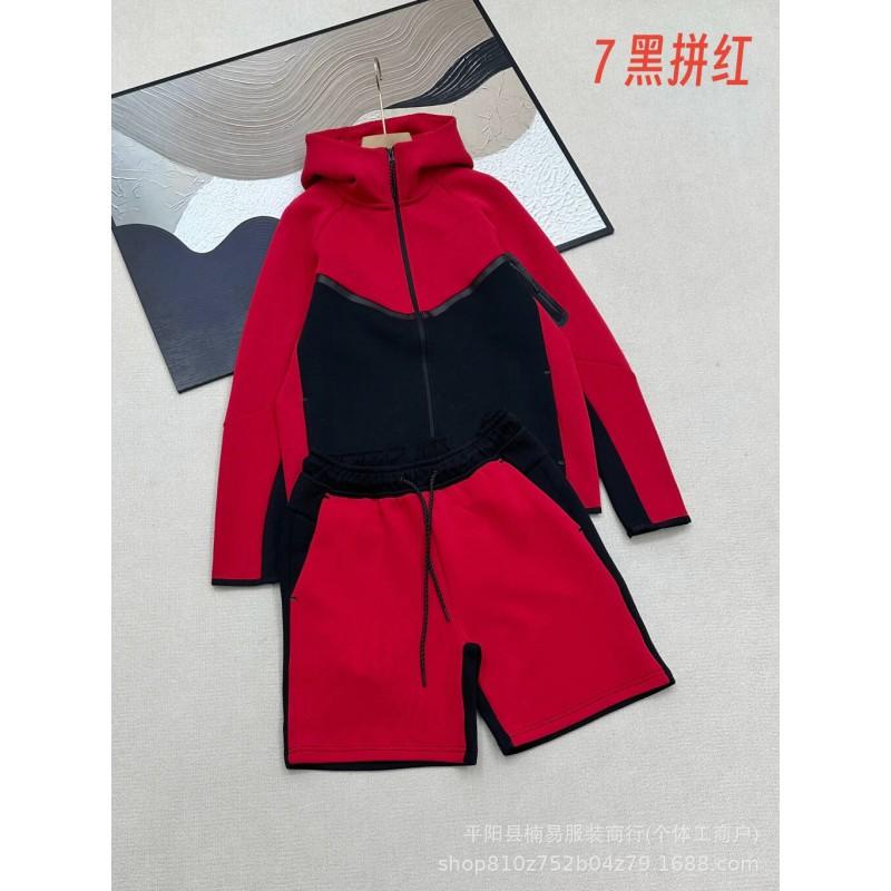 2026 SS Womens Casual Sport Tracksuit Long Sleeve Hooded Top Shorts Set Air Layer Fabric