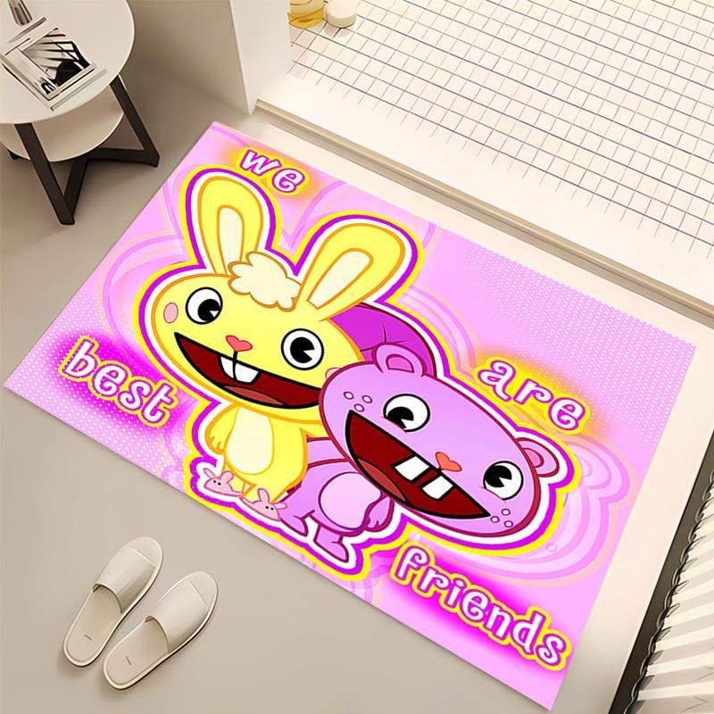 1pc Happy Tree Friends4 Print Area Rug - Soft, Washable Non-Slip Indoor Mat, Living Room, Home Office Decorative Rug,Office Decorative