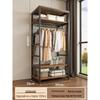 Metal Walk-In Wardrobe: Floor-Standing Clothes Rack, Open Garment and Hat Rack, Bedroom Shelf Assembly