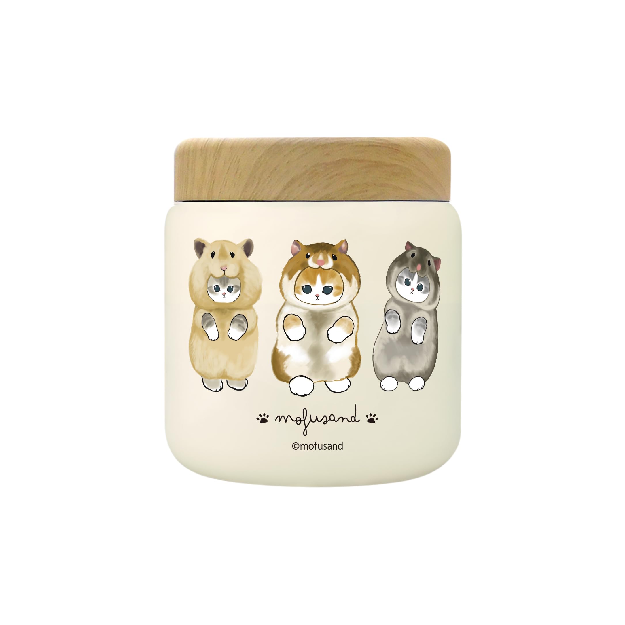 mofusand Stainless Steel Soup Lunch Keeps Food Hot or Perfect for Commuting or Cute Cat Vacuum-Sealed Pot, 300ml, Ham-Nyan Jar, Cold, School, Design,