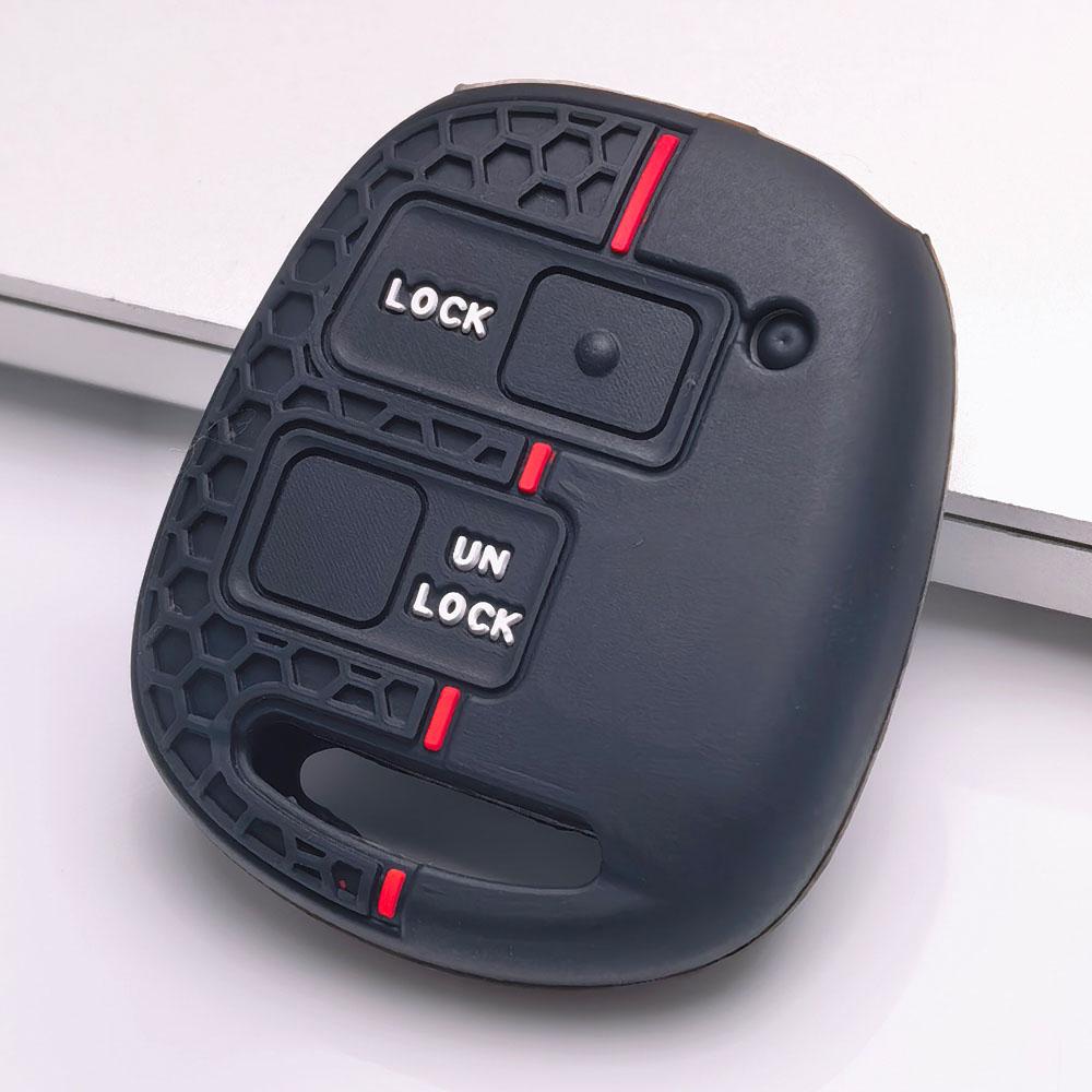 Силиконовый чехол на 2 кнопки для брелока Toyota Camry Prado FJ Cruiser Previa RAV4 Echo HiAce, Подходит для Toyota Camry Cruiser RAV4, Защитный аксессуар чёрный