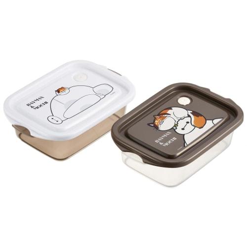 Skater Antibacterial Sealed Containers, 500ml, 2-Pack, Disney Baymax & Mochi Side Dish Containers, Made in Japan, FCN2WAG-A