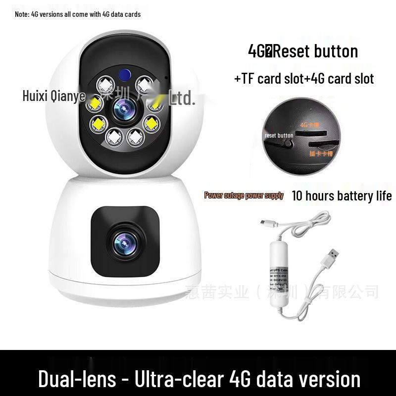 360° Dual-Lens Wireless Indoor Surveillance Camera with Dual-Screen and WiFi