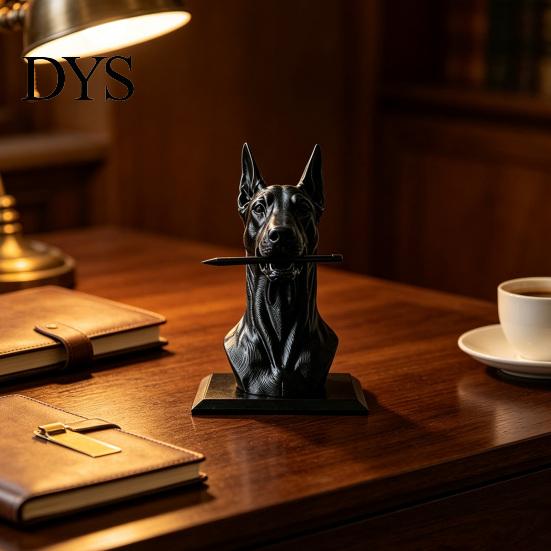 Sophisticated Desk Decor Doberman Dog Shape Pen Holder, Creative Plastic Stationery Organizer, Cool Office Supplies 3D Print Desktop Decoration,