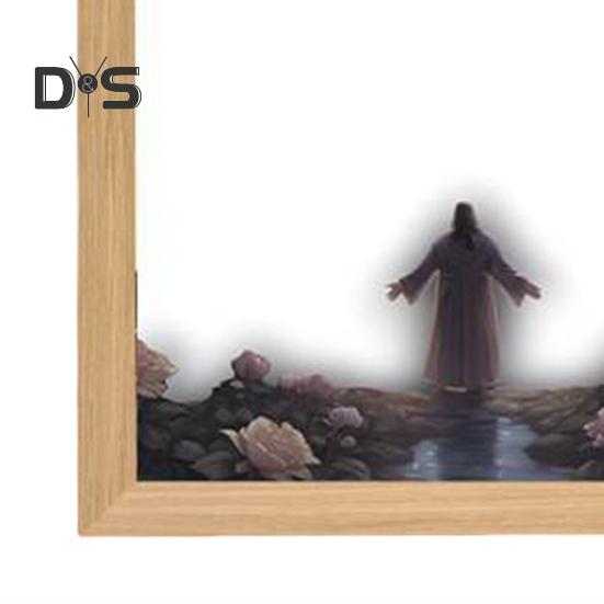 LED İsa Tablosu Gece Lambası Kısılabilir Renk Sıcaklığı Ayarlanabilir Dekoratif Aydınlatmalı 4D LED Tablo Başucu Lambası