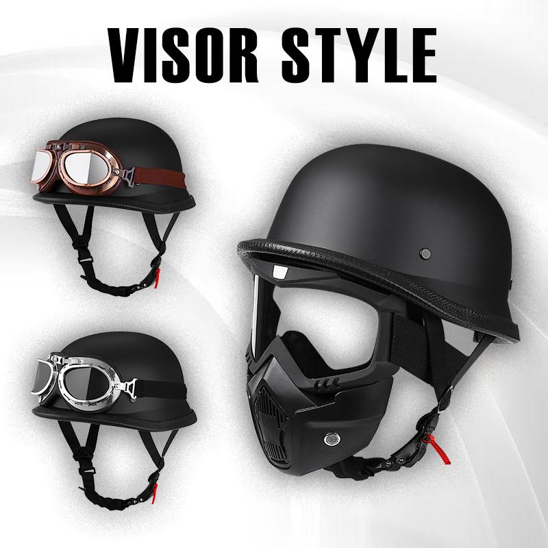 Vintage Motorcycle Cruiser Helmet Open Face Helmet Half Helmet Motorcycle Germany Face Safety Helmet Retro Scooter