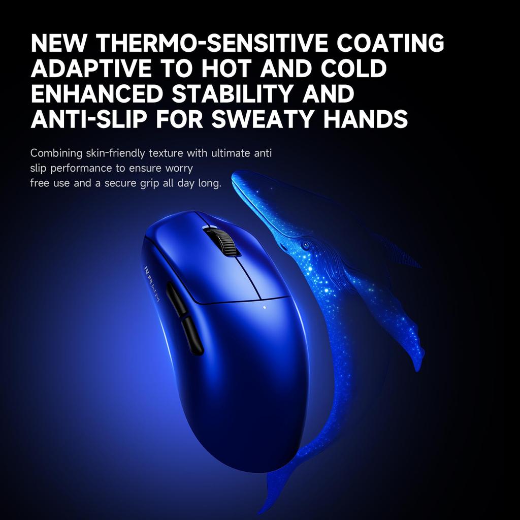 Leviathan V4 Blue Wireless Gaming Polling Large Mouse Authorized Japanese Distributor Mouse, Ultralight, PixArt, 8,000Hz Rate, Feet, Warranty.