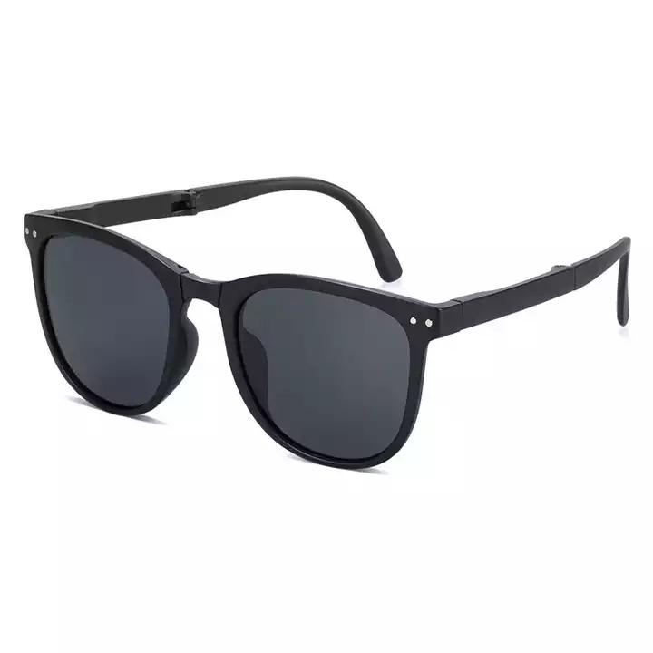 2023 New Design Custom Round Frame Sun Glasses TR90 Polarized Foldable Women UV400 Sunglasses