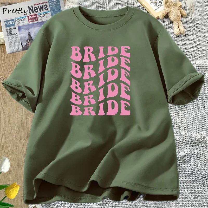 Retro Bride Bridesmaid TShirts Women Female Bridal Party Bachelorette Theme Party Tee Shirt Wedding Boho Bride Graphic Tshirt