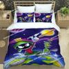 3D Marvin The Martian Cartoon Bedding Set Print With Pillowcase Bed Duvet Cover Single Double Queen Super King Size Luxury Gift