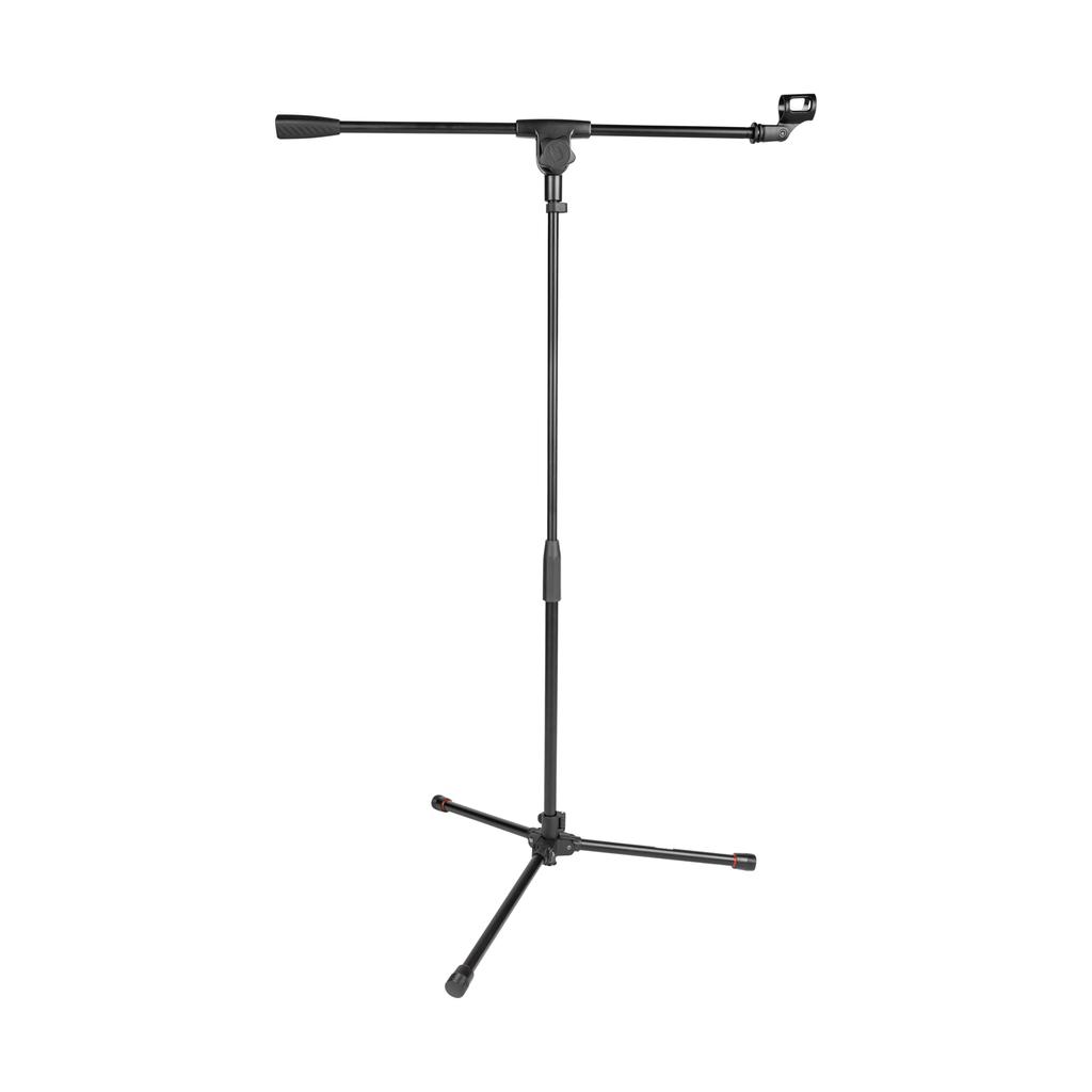 GATOR Frameworks GFW-MIC-1500 Microphone Stand, US (58") Standard Screw Compatible, Short Boom Type Tripod [Cable Holder and Adapter Included]