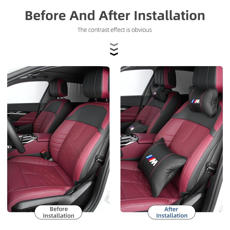 2025 Hot Car Seat Lumbar Neck Pillow Headrest Cushion Waist Interior For BMW X1 X2 X3 X4 X5 X6 X7 G20 G30 6GT E46 E90 E60 F10 E3
