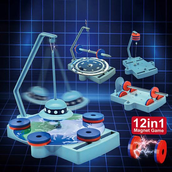 1 Set Kids Magnetic Science Kit Anti-Gravity Magnetic Levitation Kit 12-in-1 Magnetic Science Toy Children Ages