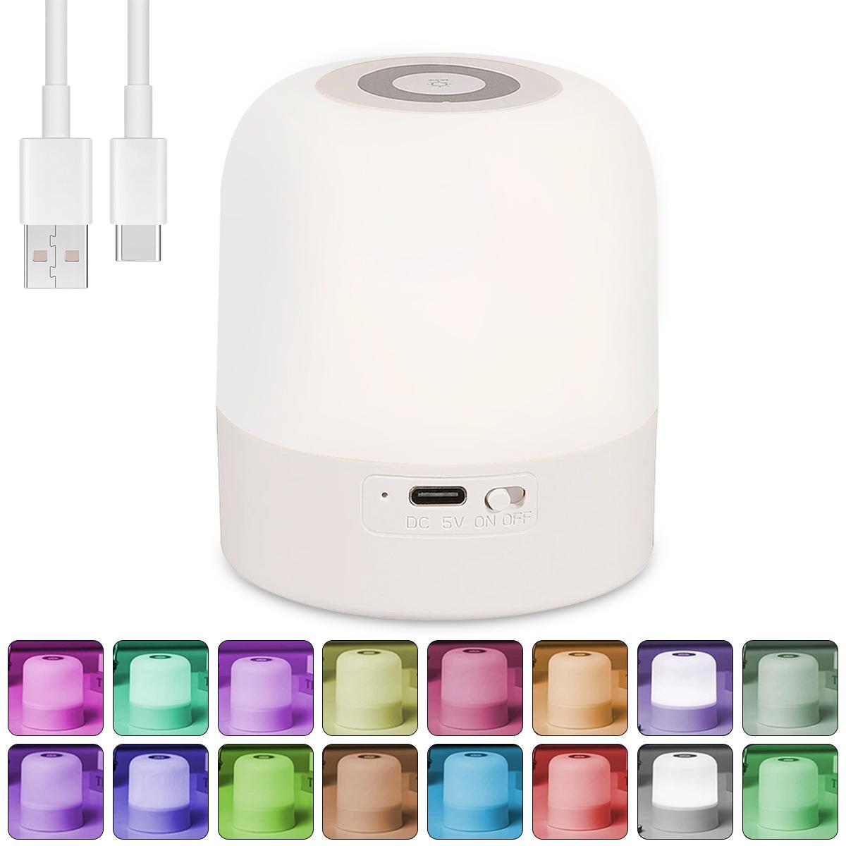 

Touch Night Lamp 16 Modes LED Night Light Bedside Lamp USB Charging Night Light Ambient Light Soft Light Table Lamp for Kid Gift Blue&USB charging model небесно-голубой