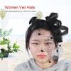 Wedding Women Net Mesh Bridal Face Veil Hats Brides Fascinator Headwear Hair Accessory(Black)